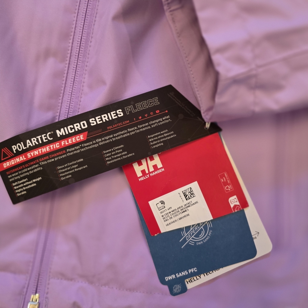 Helly Hansen Crew Midlayer Jacket Lavender NWT - image 9